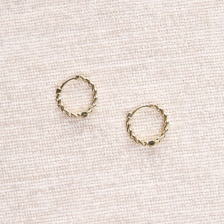 18K Gold Filled Cuban Chain Hoop Earrings