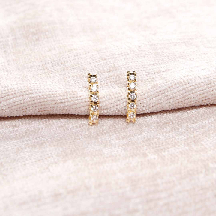 18K Gold Filled Crystal Bar Earrings