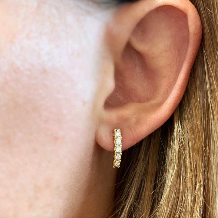 18K Gold Filled Crystal Bar Earrings