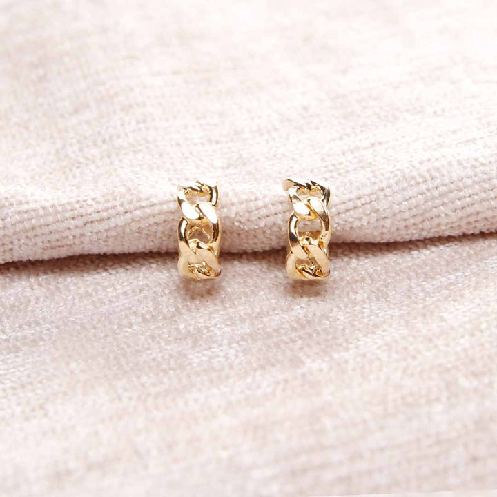 18K Gold Filled Link Hoop Earrings