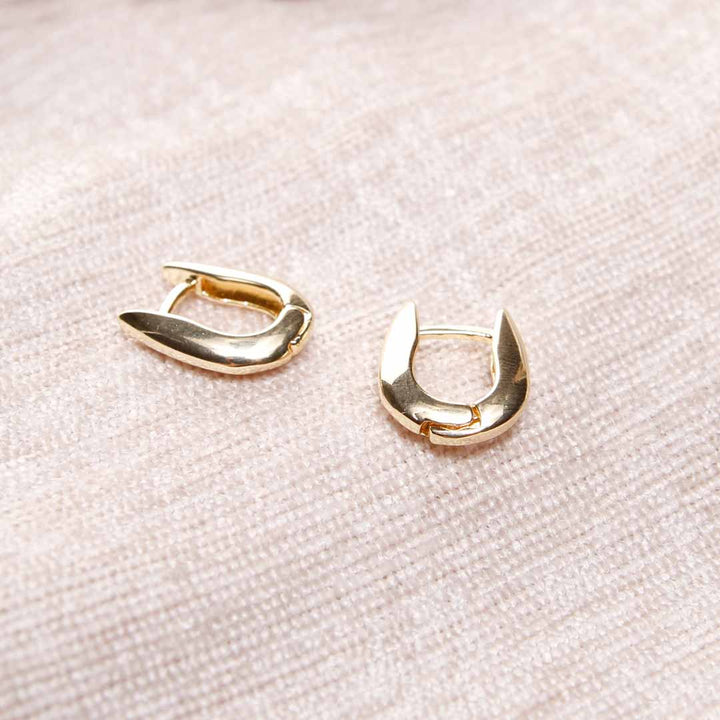 18K Gold Filled Lucky Horseshoe Hoop Earrings