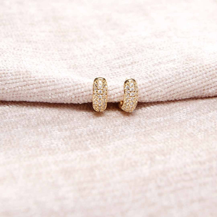 18K Gold Filled Mini Crystal Hoop Earrings