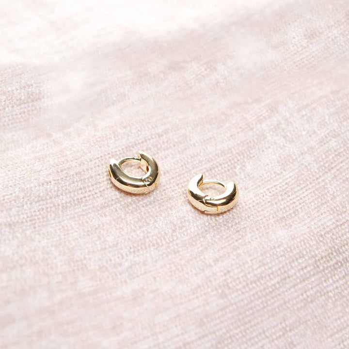 18K Gold Filled Mini Hoop Earrings Flat Clicker