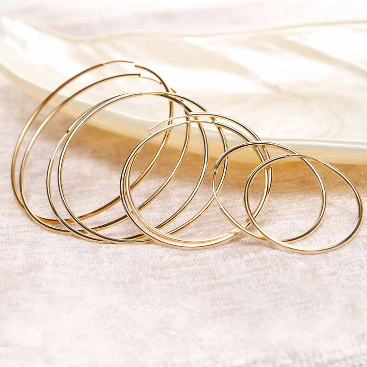 18K Gold Filled Silhouette Hoop Earrings - 4 Size Options