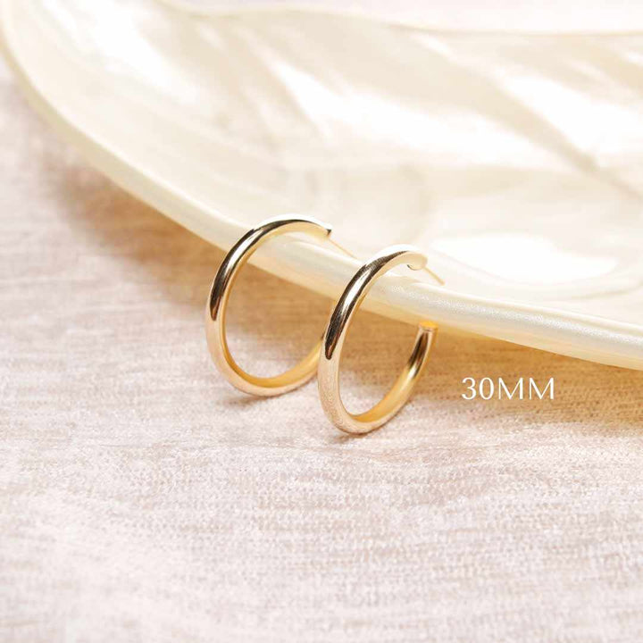 18K Gold Filled Classic Hoop Earrings - 2 Size Options