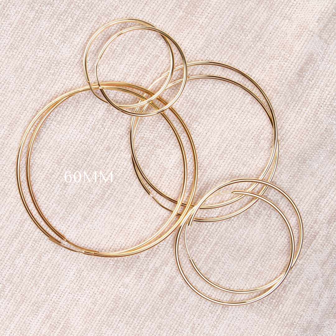 18K Gold Filled Silhouette Hoop Earrings - 4 Size Options