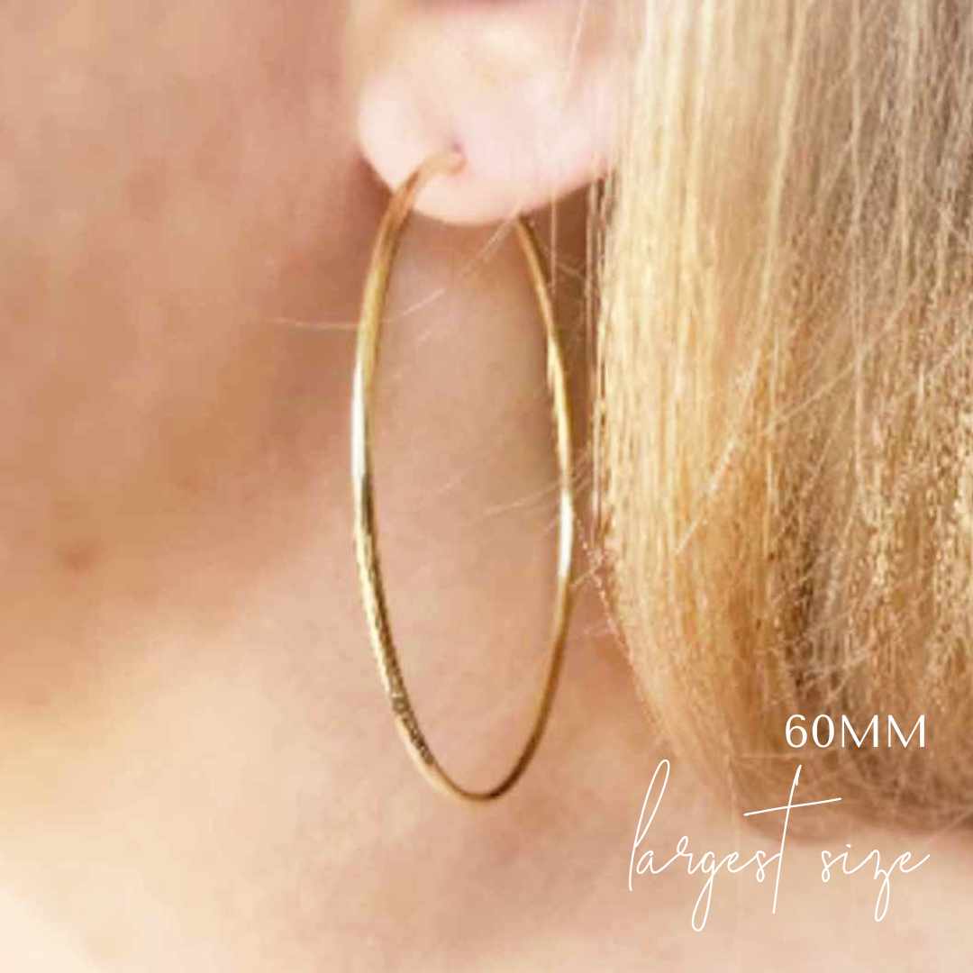 18K Gold Filled Silhouette Hoop Earrings - 4 Size Options