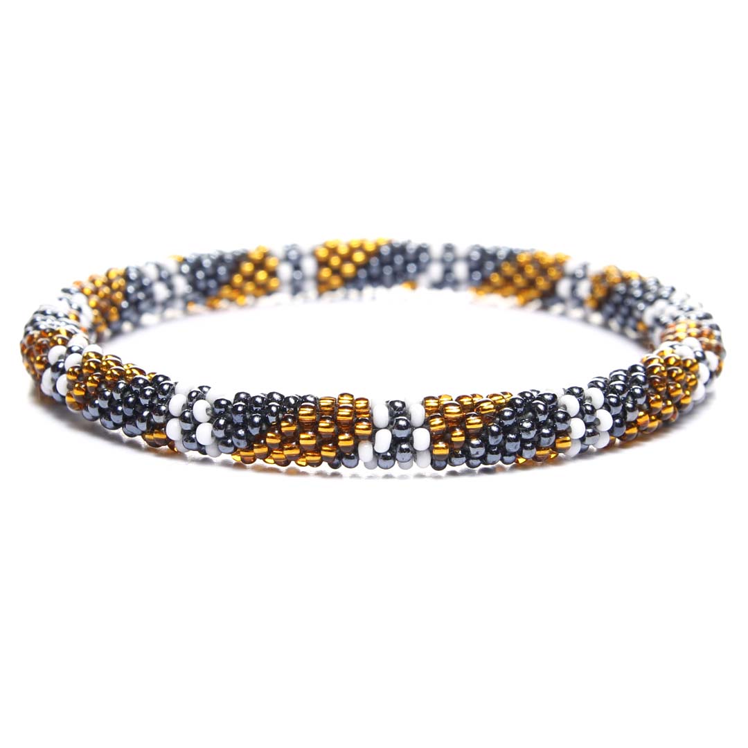 Amber & Pearl Smoke Beaded Bracelet