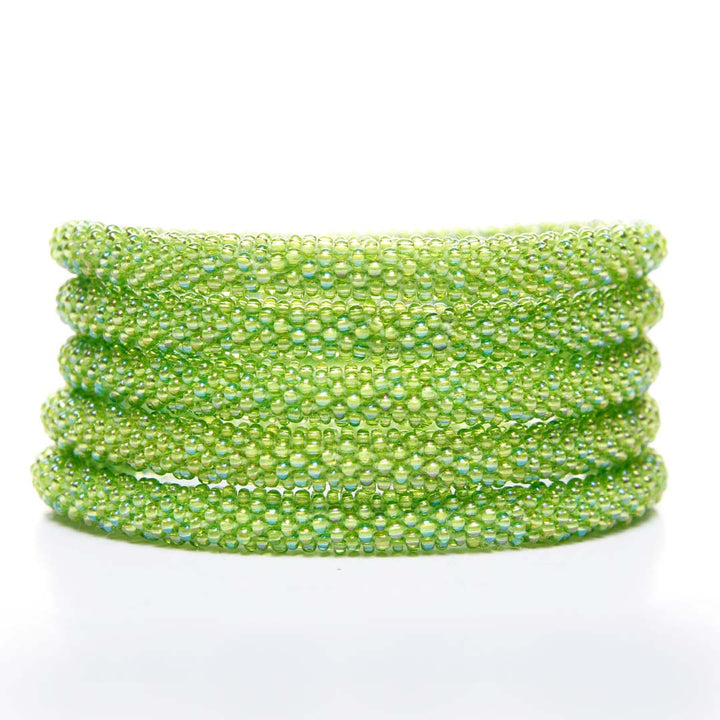 Apple Green Beaded Bracelet Stack