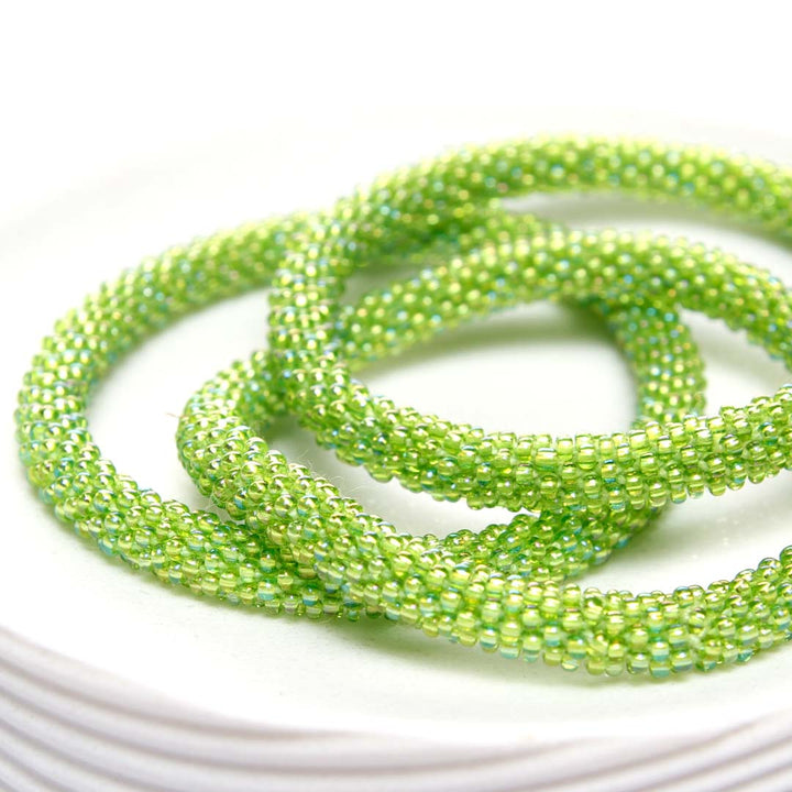 Apple Green Beaded Bracelet Side