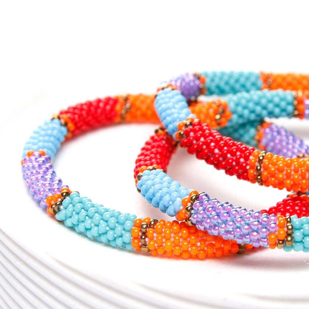 Beach Ball Stripe Beaded Bracelet Side