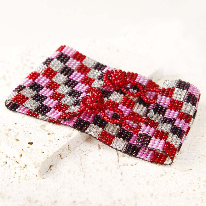 Berry Checkers Loom Beaded Bracelet Back