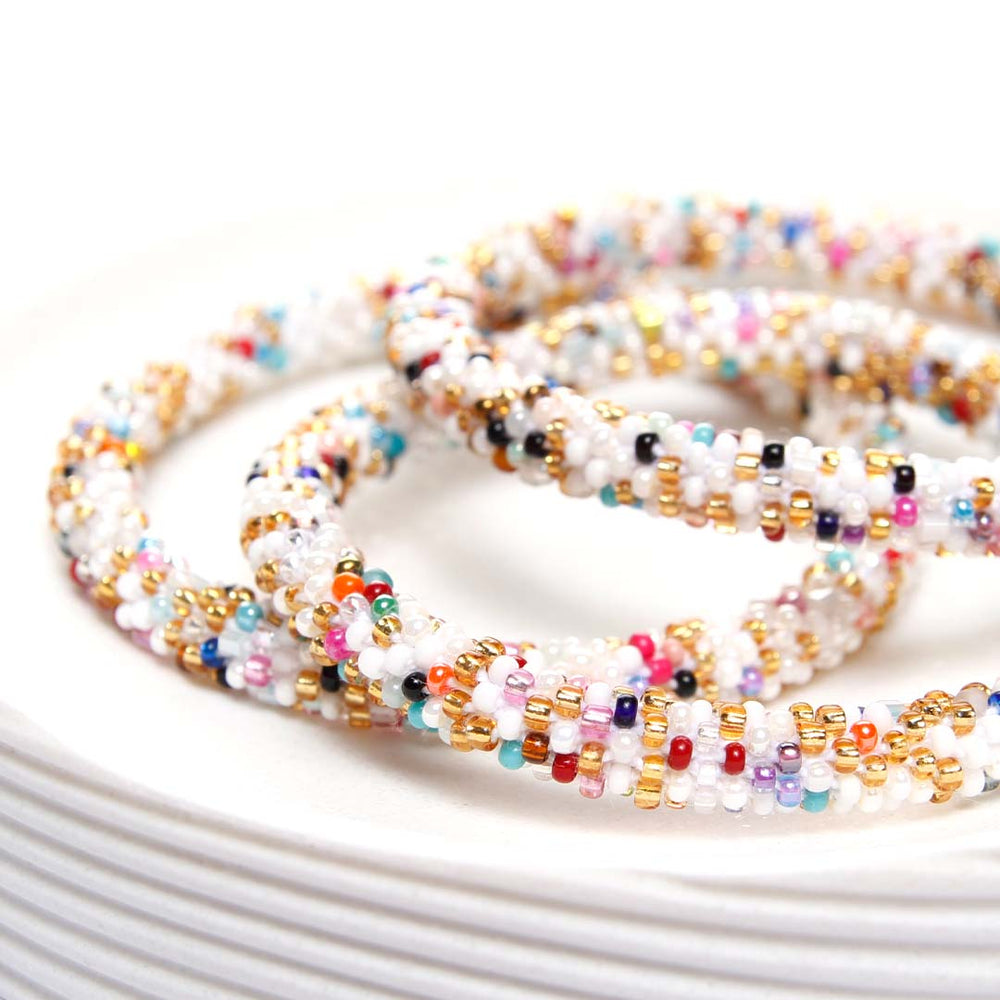 Birthday Batter Confetti  Beaded Bracelet Side