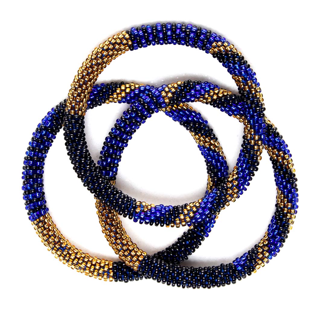 Blue Oyster Bar Twist Bead Bracelet-Top