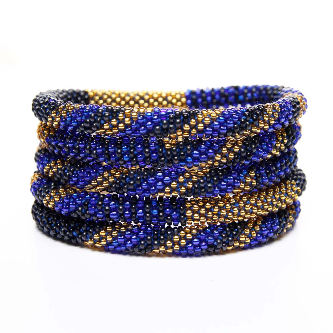 Blue Oyster Bar Twist Bead Bracelet-Stack