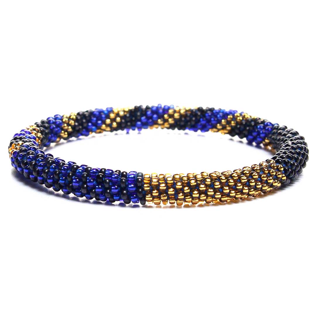 Blue Oyster Bar Twist Bead Bracelet-Front