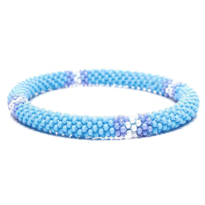 Blue Beach Ball Stripe Bead Bracelet-front