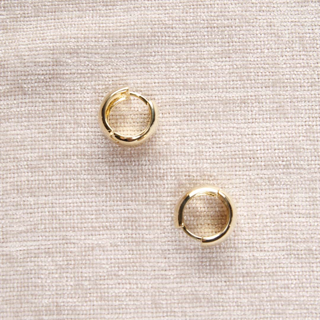 18K Gold Filled Bold Mini Hoop Earrings