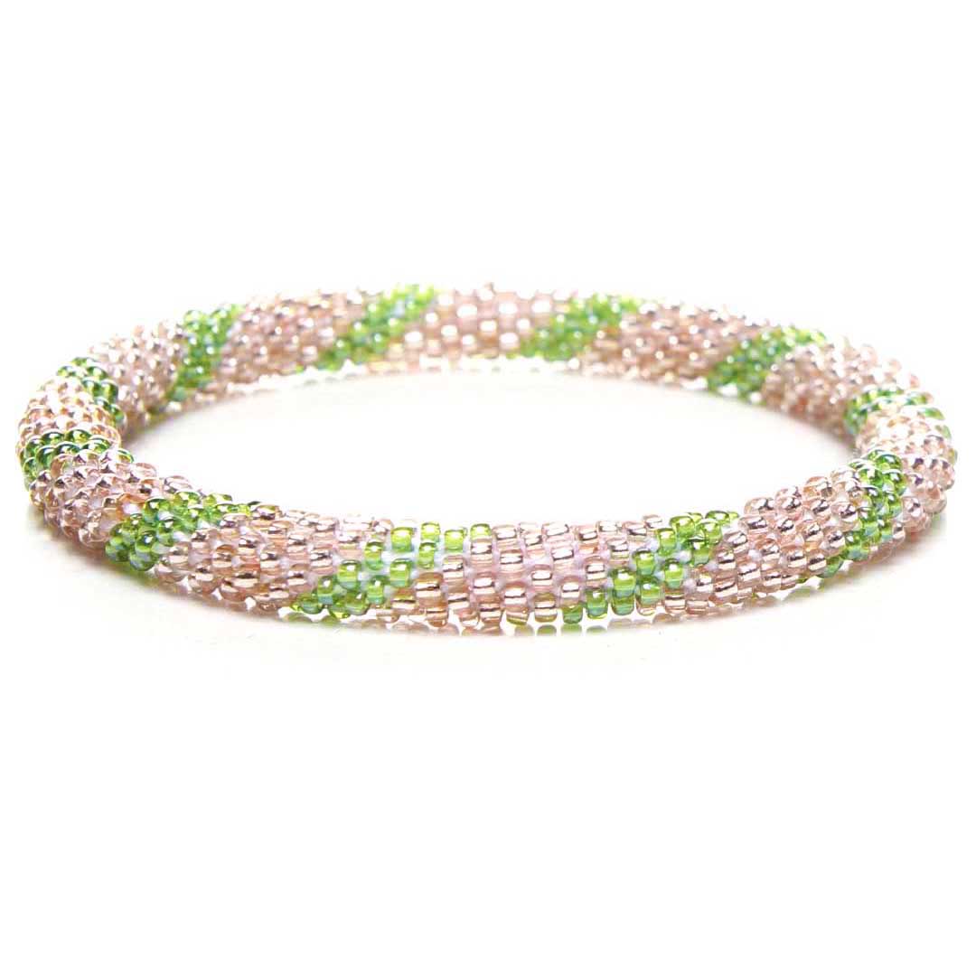 Champagne Lime Twist Beaded Bracelet