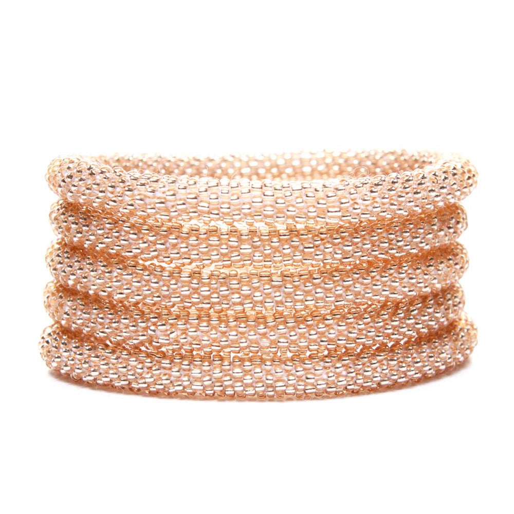 Champagne Sparkles Beaded Bracelet-Stack 8 in