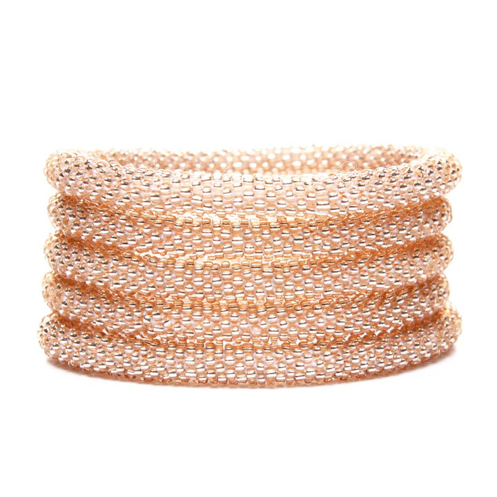 Champagne Sparkles Beaded Bracelet- Stack 7 in