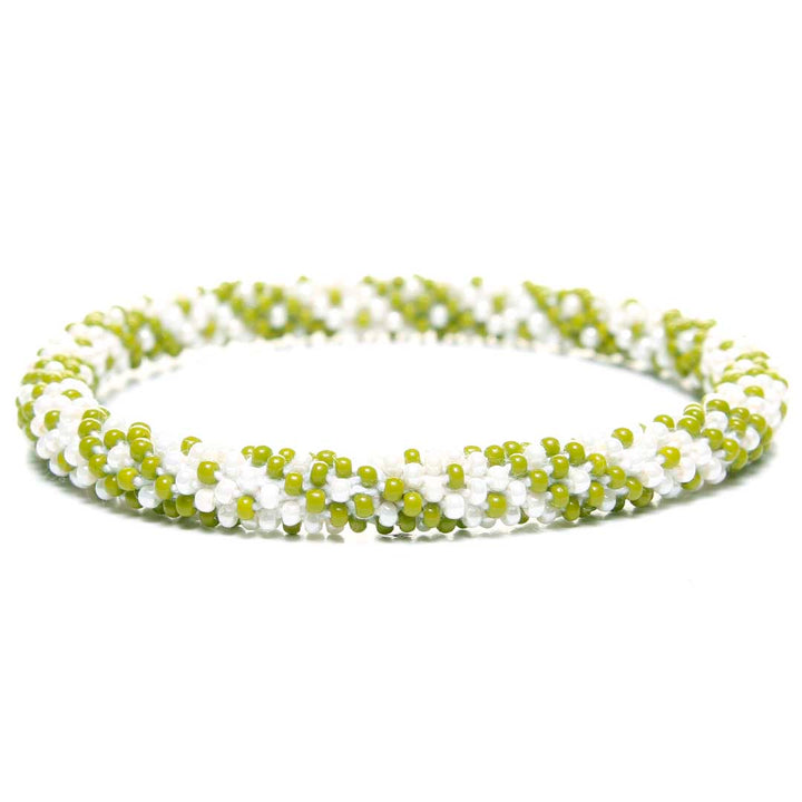 Chartreuse Pearl Twist Bead Bracelet