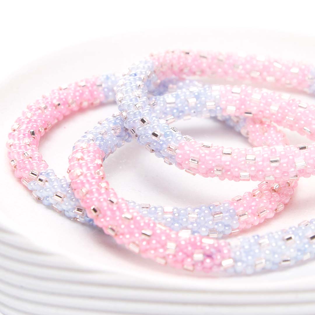 Cotton Candy Sparkles Beaded Bracelets-Side