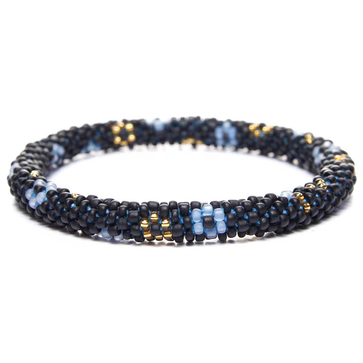 Dark Blue Garden Frost Bead Bracelet