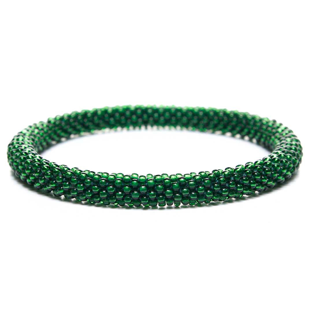 Dark Emerald Green Bead Bracelet