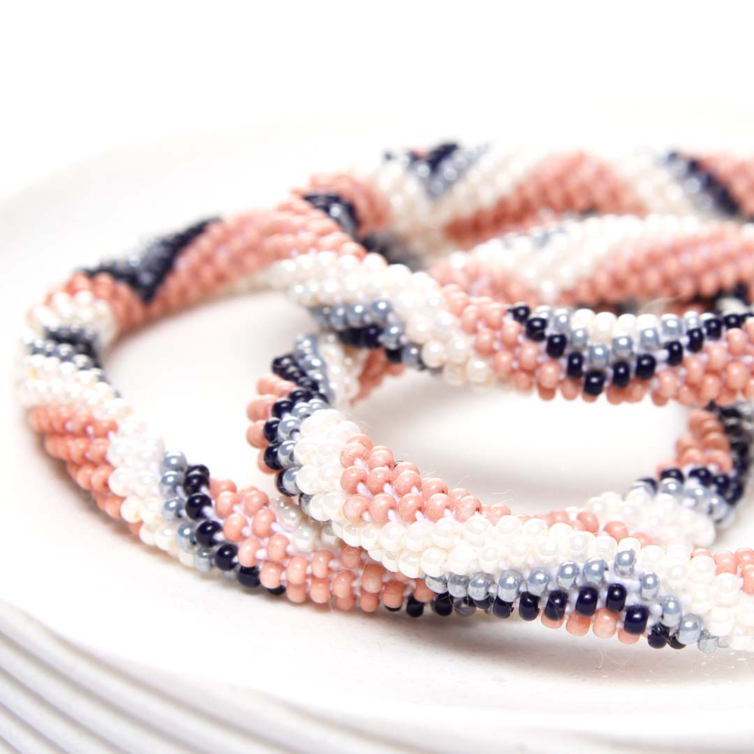 Dusty Pink Ranch Beaded Bracelet side