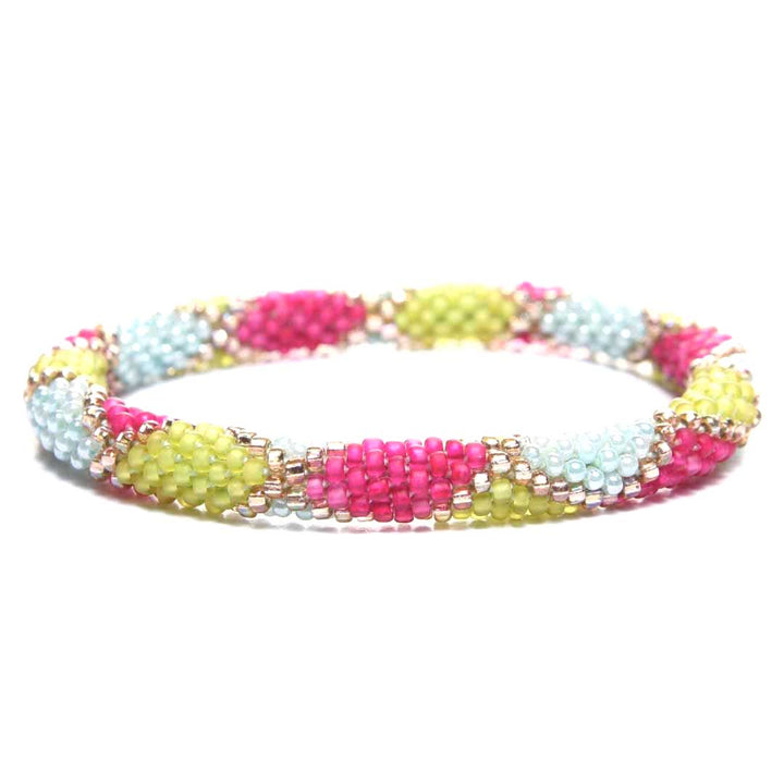 Frosted Garden Harlequin Beaded Bracelet