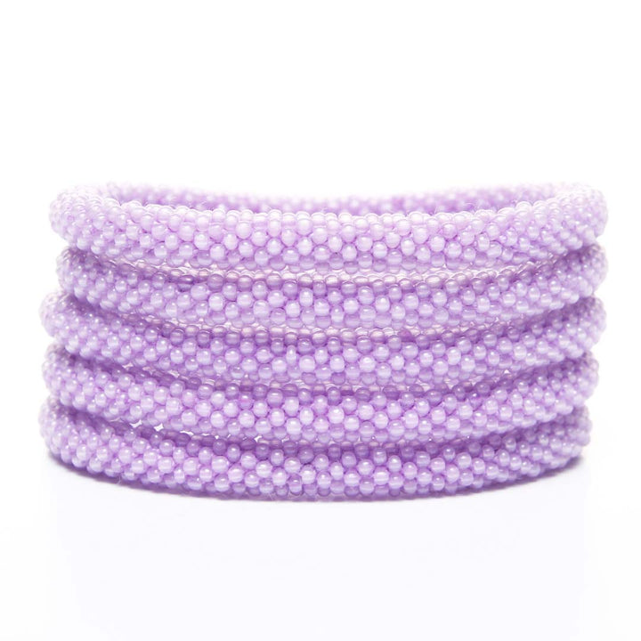 Frosted Lavender Beaded Bracelet-Stack