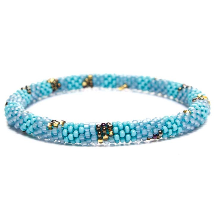 Frosted Turquoise Gold Stripe - 7"