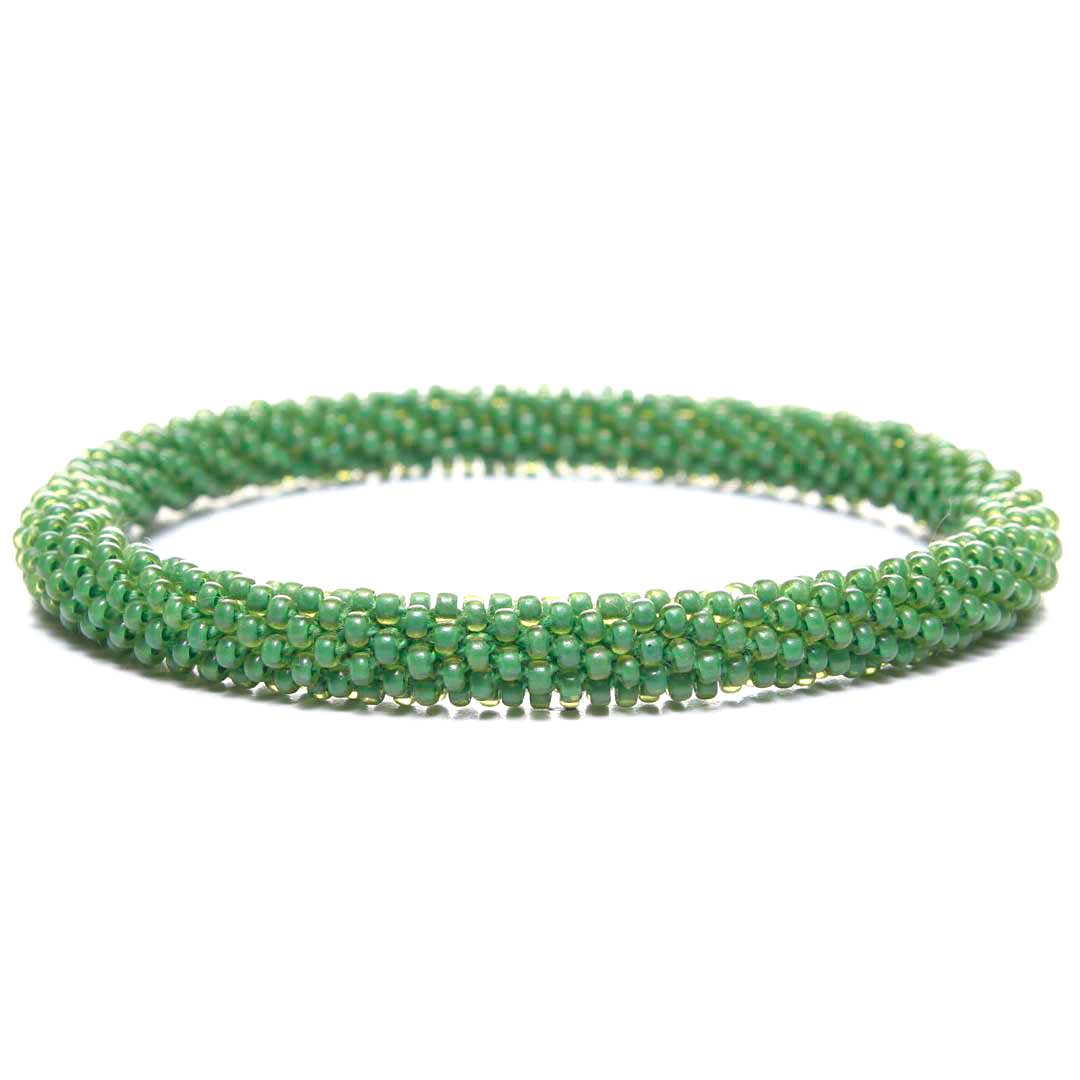 Frosted Basil Beaded Bracelet Front