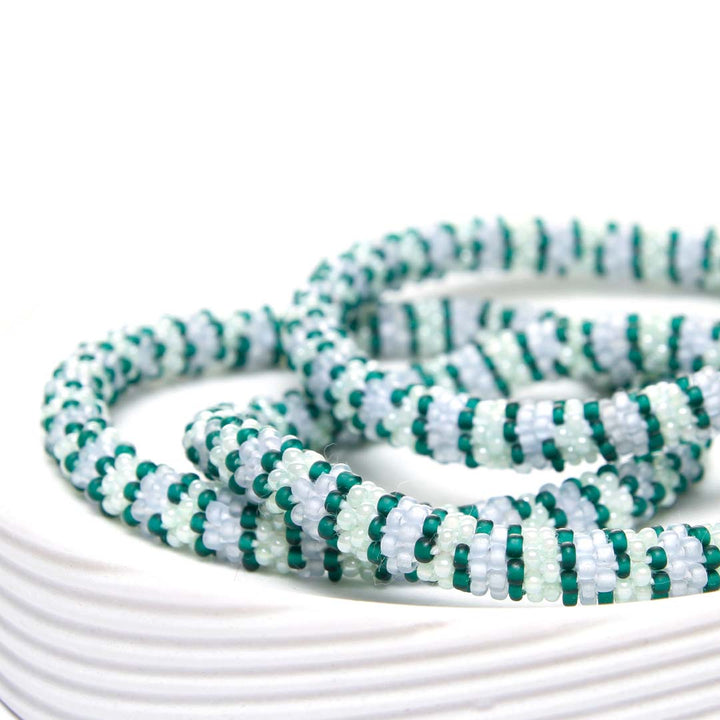 Frosty Forest Stripe Beaded Bracelet Side