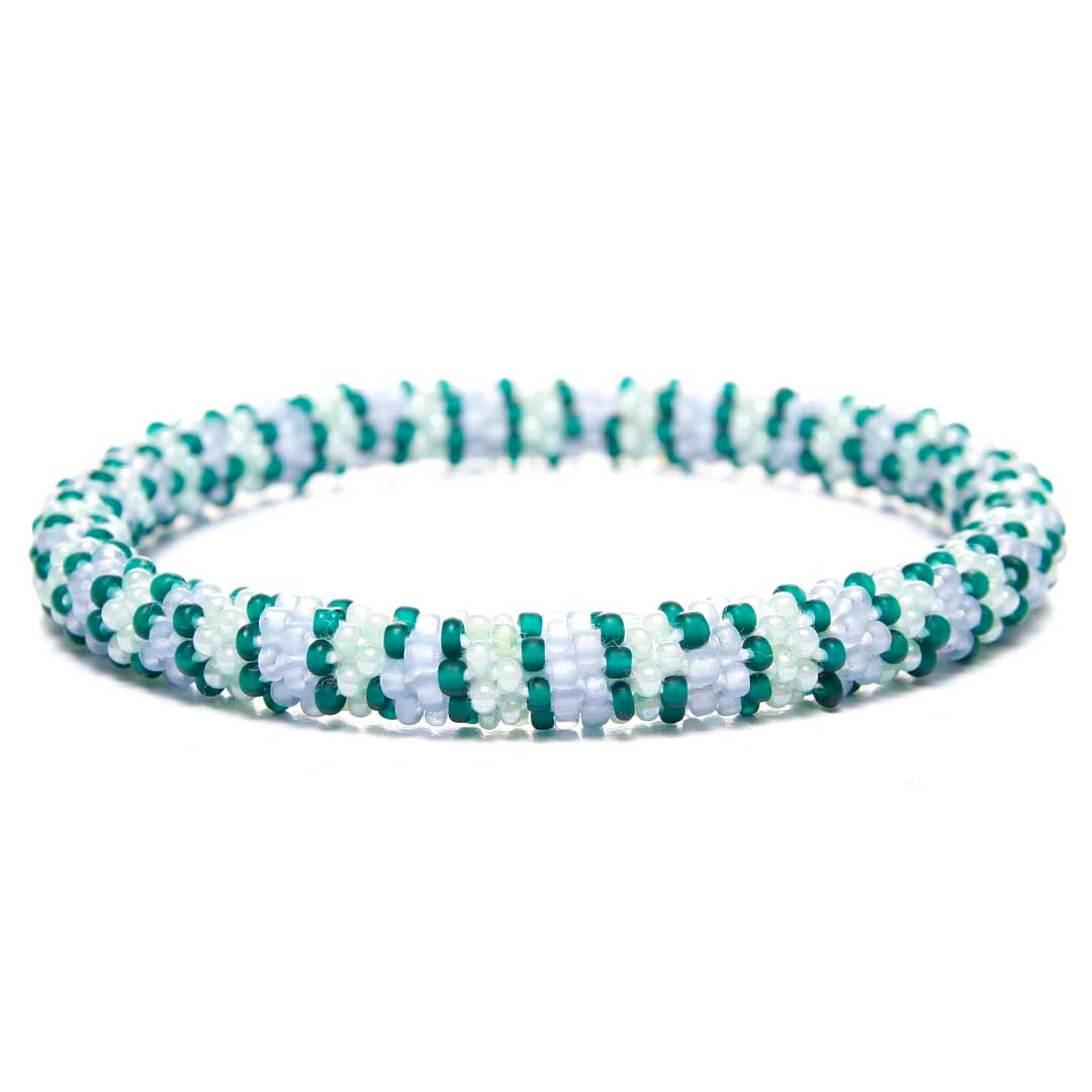 Frosty Forest Stripe Bead Bracelet