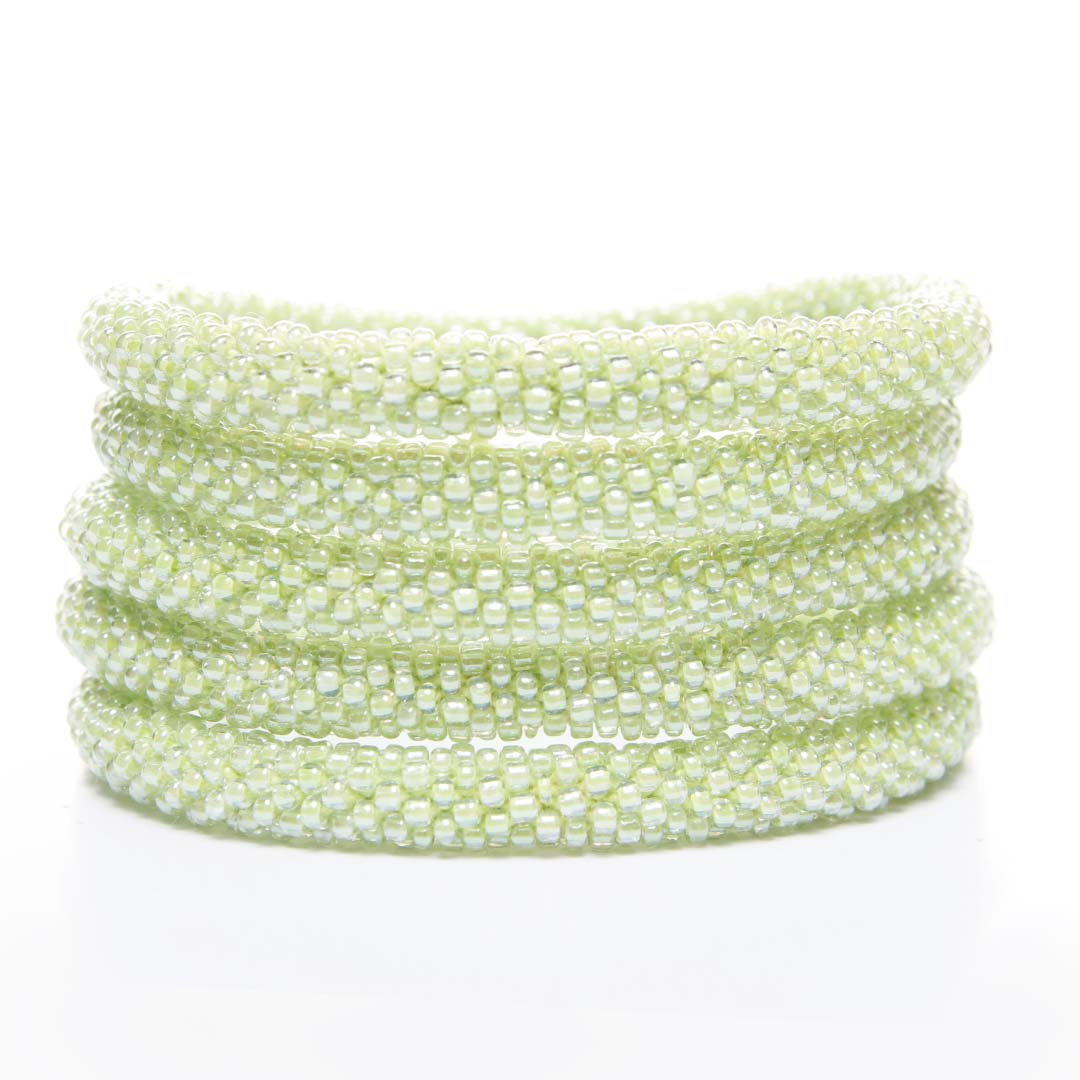 Iced Green Tea Beaded Bracelet stack