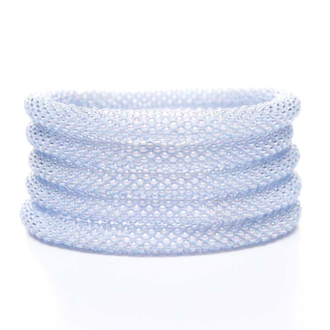 Iridescent Baby Blue Beaded Bracelet