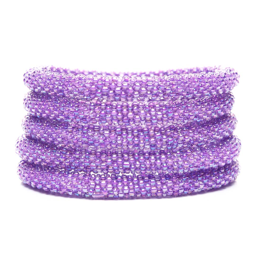 Iridescent Purple Beaded Bracelet-Stack