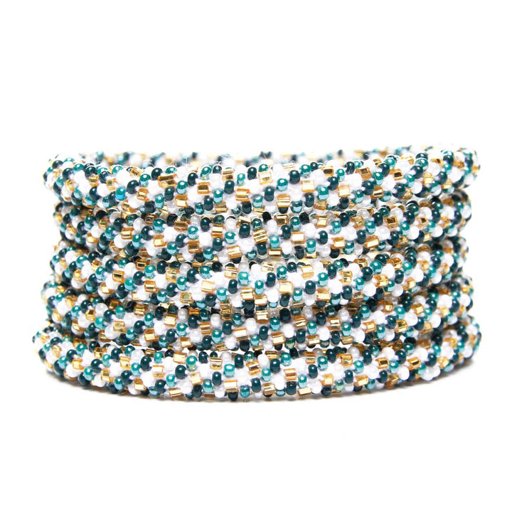 Irish Gold Twist Beaded Braclet-stack