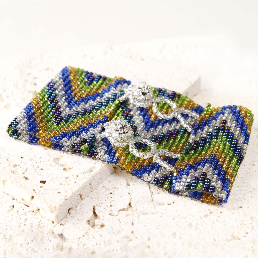 Jungle Rain Loom Beaded Bracelet-1 Back