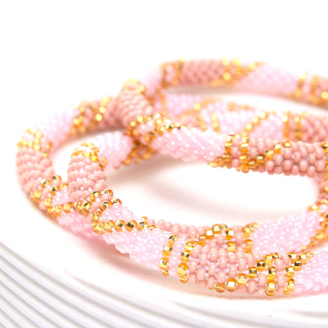 Light Pink Truffle Twist Beaded Bracelet