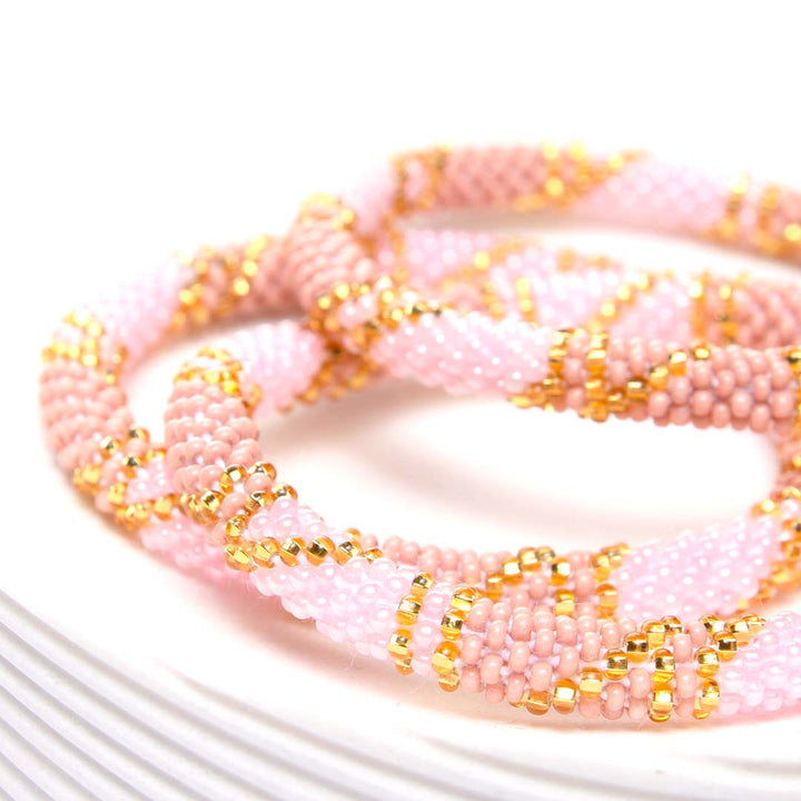 Light Pink Truffle Twist Beaded Bracelet