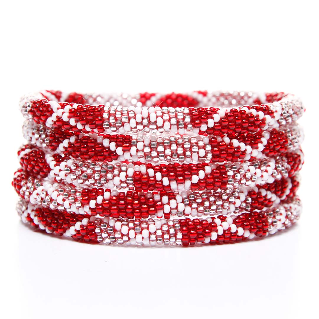 Lovely Criss Cross Stripe Beaded Bracelet