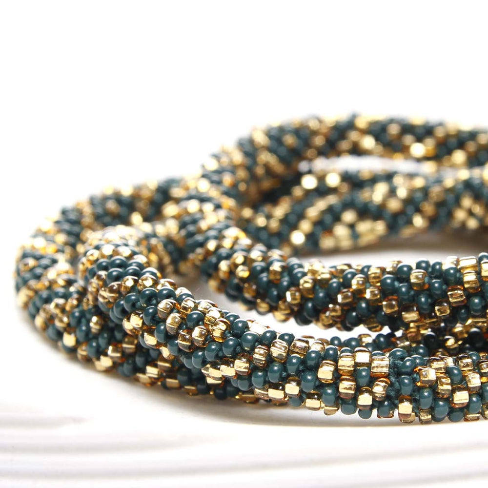 Luxe Forest Crochet Beaded Bracelet-1 Side