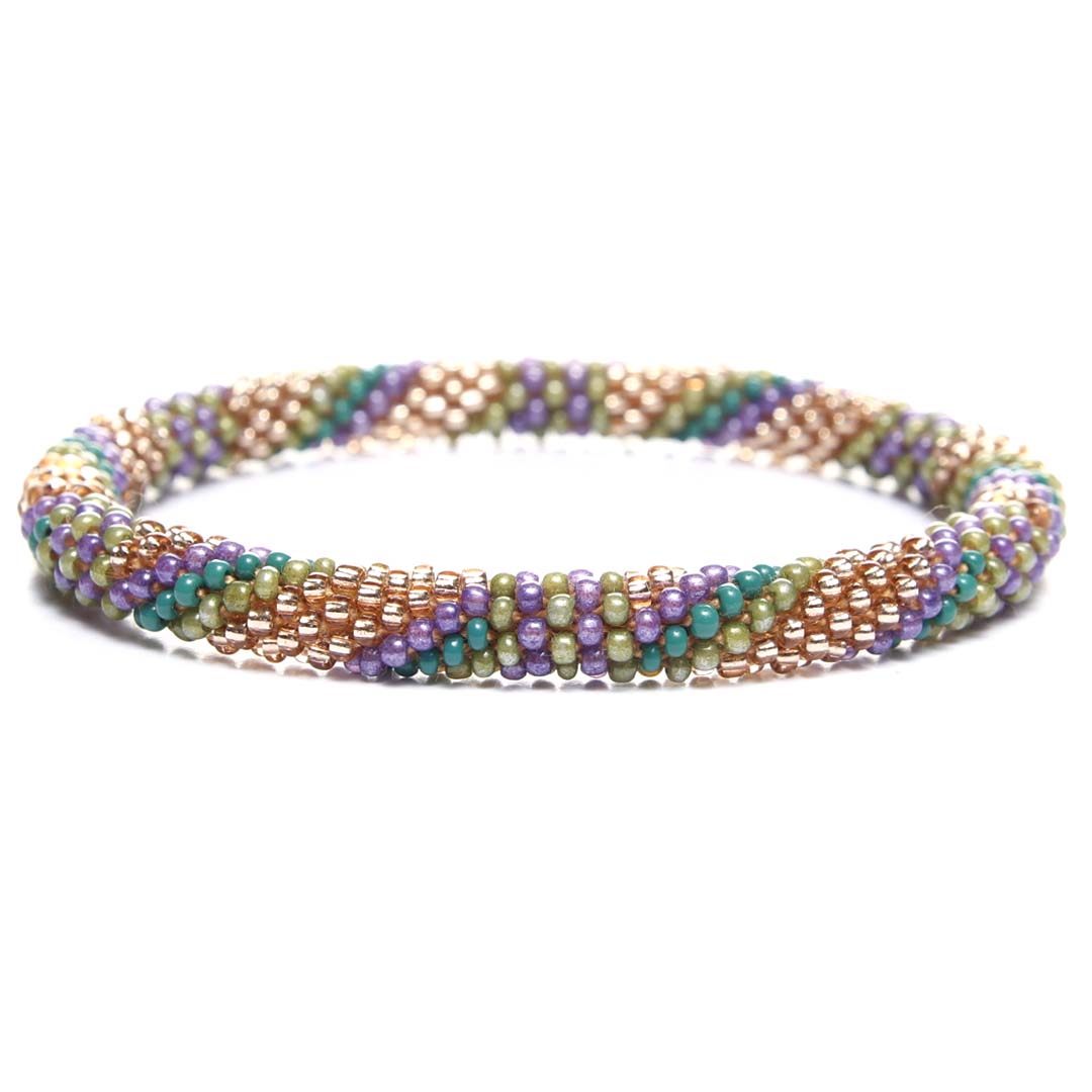 Mardi Gras Champagne Beaded Bracelet