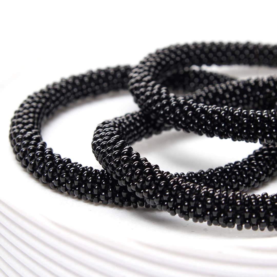 Midnight Black Beaded Bracelet