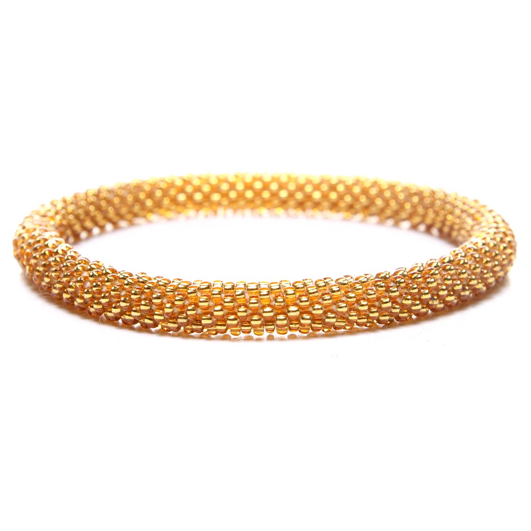 Morning Sunflower Gold Beaded Bracelet-Front