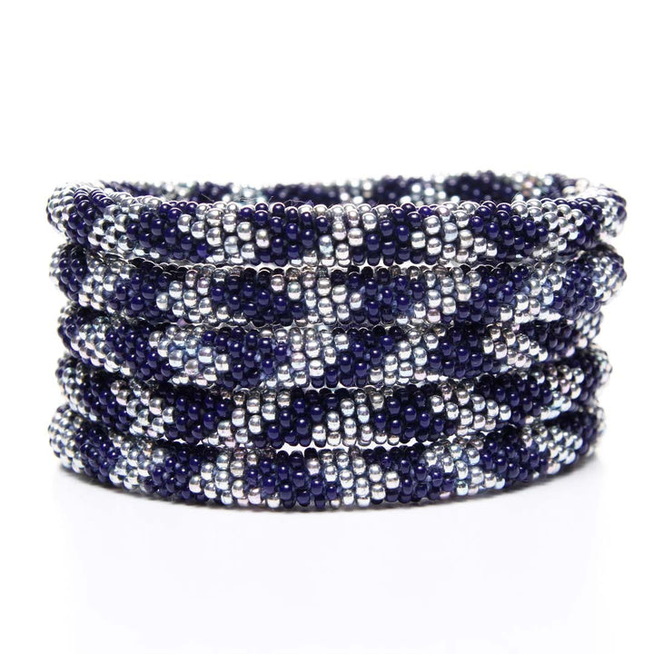 Navy Blue Moonlight Beaded Bracelet-Front