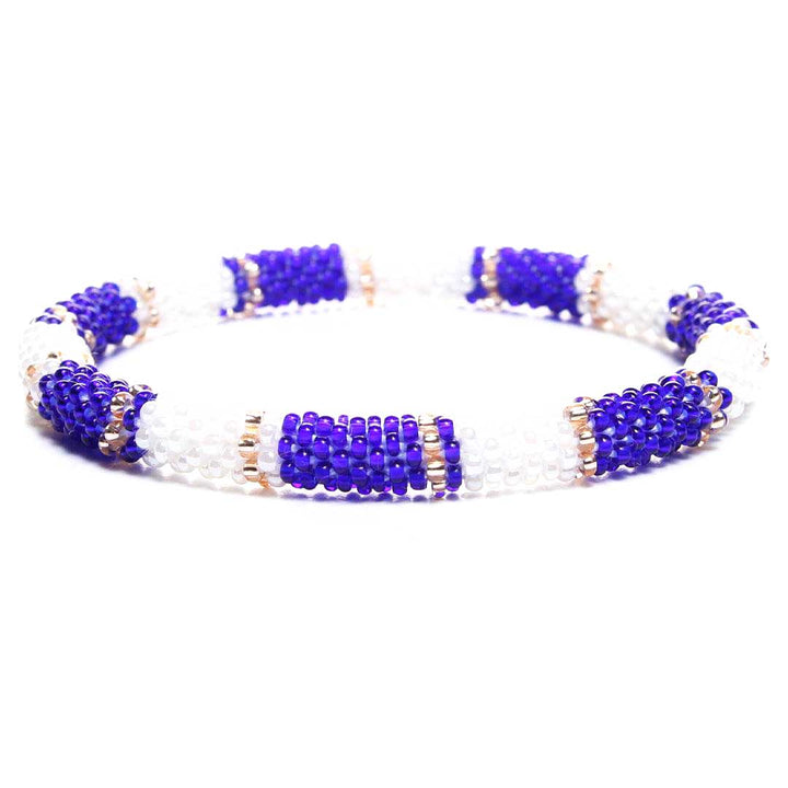 new england coast stripe beaded bracelet-front